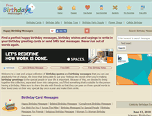 Tablet Screenshot of freebirthdaymessages.com